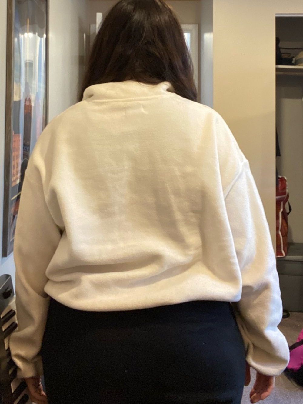 Ardene Cream Quarter-Zip Turtleneck Fleece Sweater - Picture 3 of 7